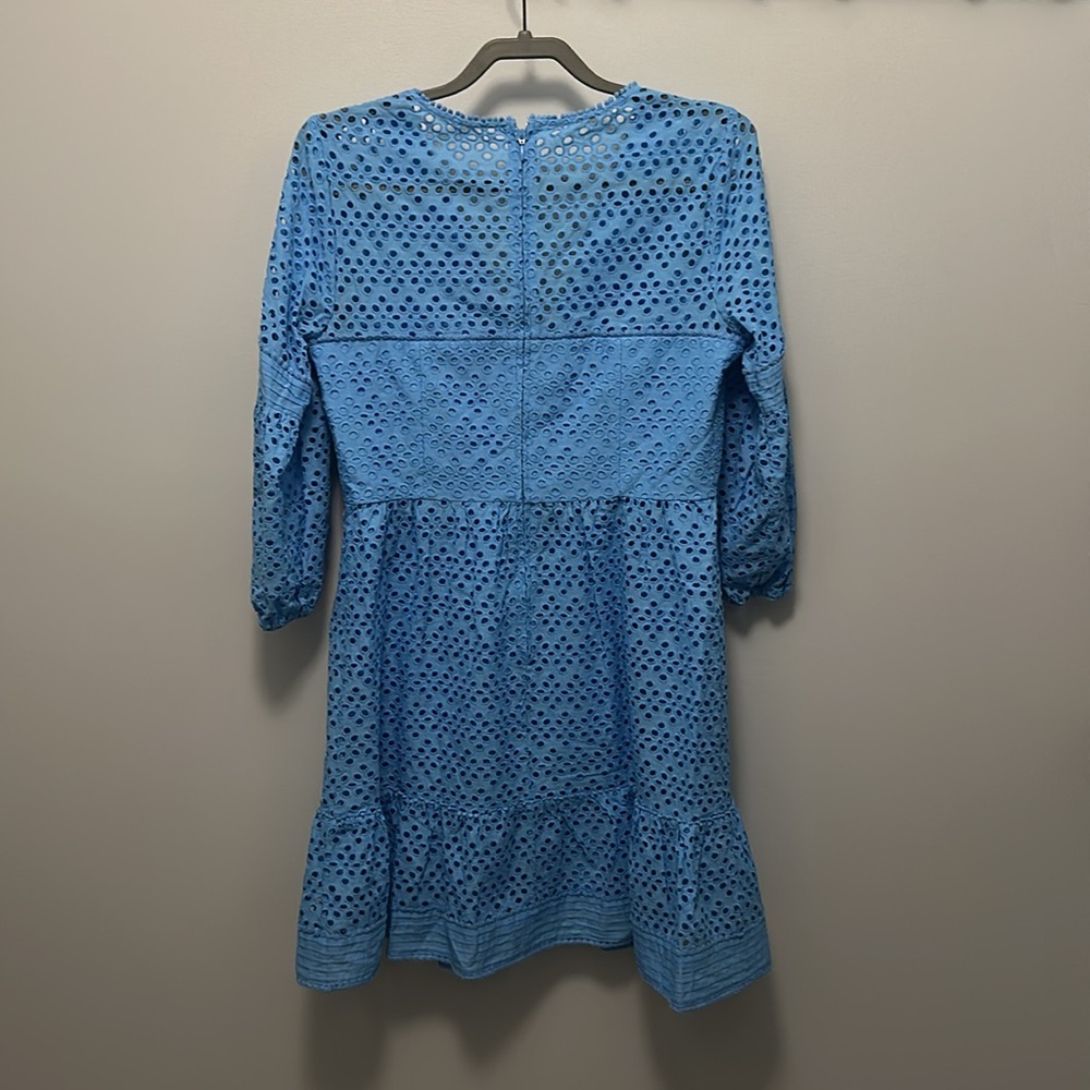 Lilly Pulitzer Lucinda dress in Zanzibar blue tideline eyelet, size 8 - Picture 3 of 4